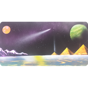 Horizon on Vega - As ancient structures stand along a waterway-energy continues to be emitted from one of them into the atmosphere.