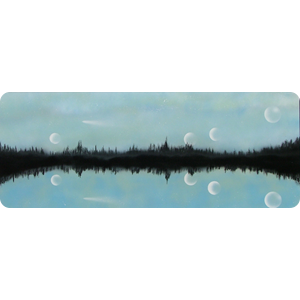 Beautiful Moons - As dusk settles on a lake on Aldrin - 4 moons emerge from the day sky.