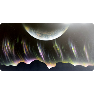 Gravitational Attraction - As its Moon rises closely to its planet, electromagnetic particles are energized and climb upward in the sky.
