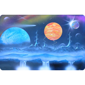 Spires Of Navidahl - A blue atmosphere is created as Navidahl is bombarded by radiation from its neighboring planets.